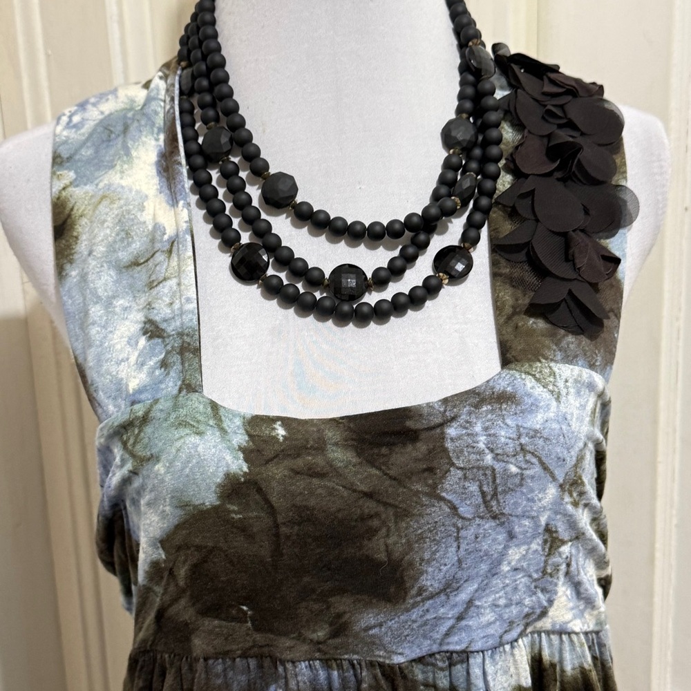 New with tags! Simply Vera Vera Wang Blue and Brown Tie-dye Dress - Picture 8 of 14